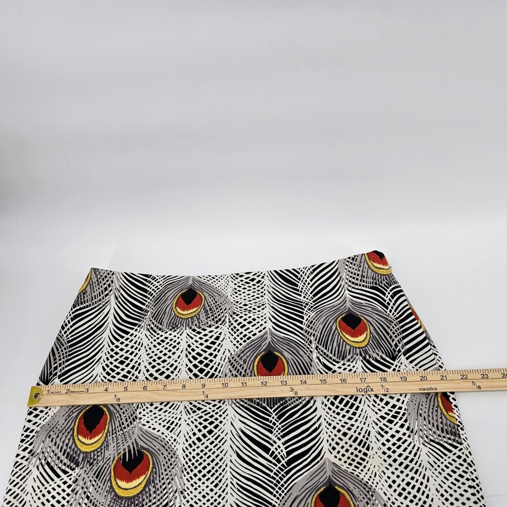 Sevier Skirts Pencil Skirt Womens XL?? White Black Peacock Feather Print Custom - Picture 4 of 5